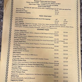 Rose's Pizza and Ice Cream - Menu - Pizza Near Me - Edison, New Jersey Rose's Pizza and Ice Cream - Menu - Pizza Near Me - Edison, New Jersey