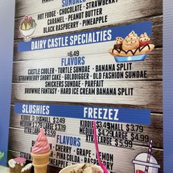 Dairy Castle - Menu board