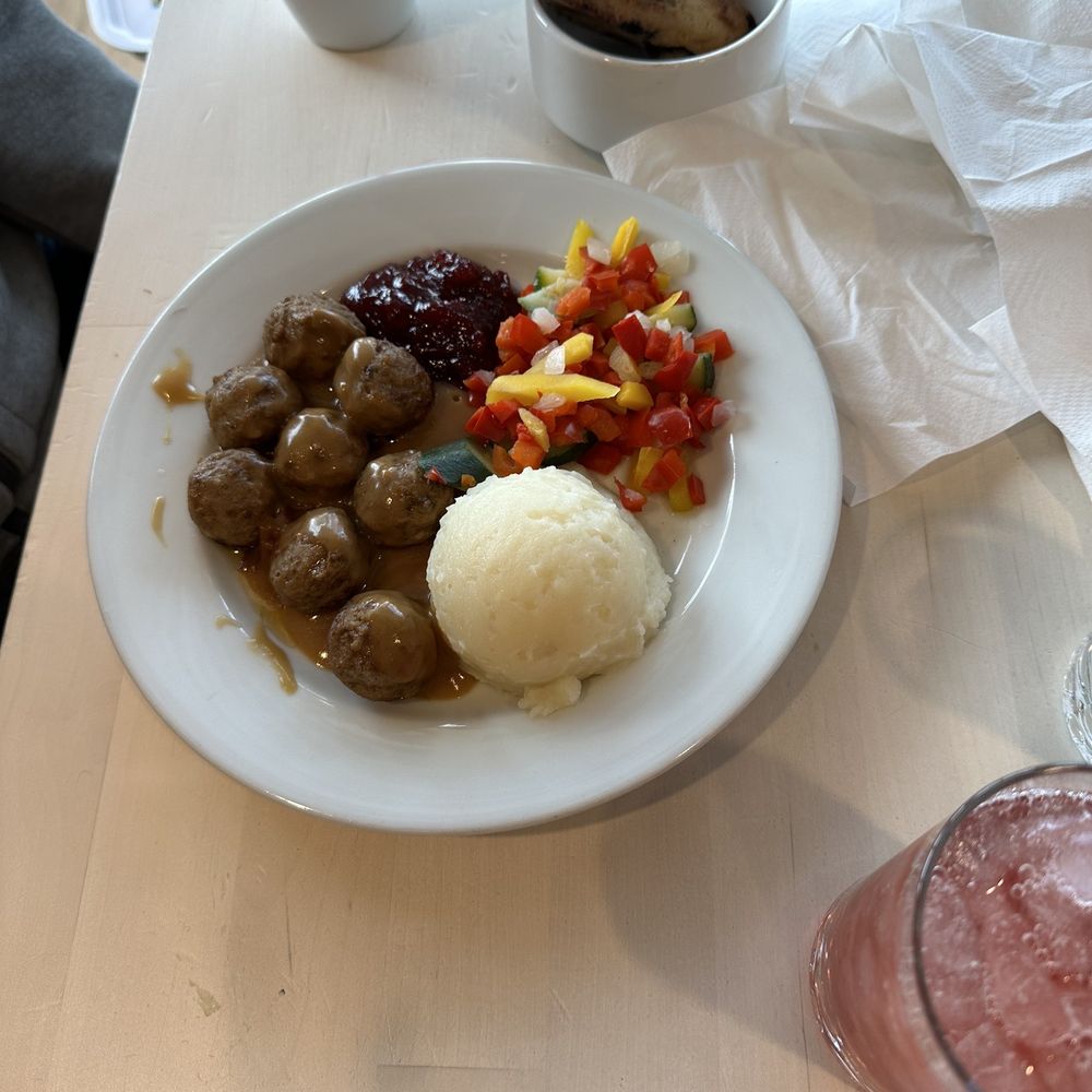 IKEA - Meatballs and mash potatoes and vegetables - Furniture Stores Near Me - Portland, Oregon
