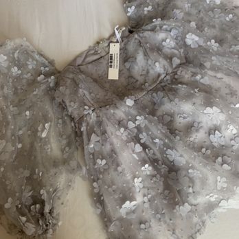 Morning Lavender - Beautiful lace fluffy blouse sliver and gray for the holidays. - Women's Clothing Near Me - Huntington Beach, California