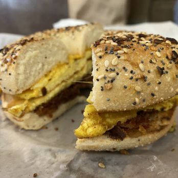 River Rock Roasting Co - Breakfast Bagel Sandwich with Bacon Egg & Cheese - Coffee & Tea Near Me - La Verkin, Utah River Rock Roasting Co - Breakfast Bagel Sandwich with Bacon Egg & Cheese - Coffee & Tea Near Me - La Verkin, Utah