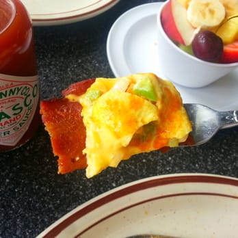 Gangnam Cafe - Denver omelette on a bacon square.  I know, I'm a dork. - American Near Me - Concord, California