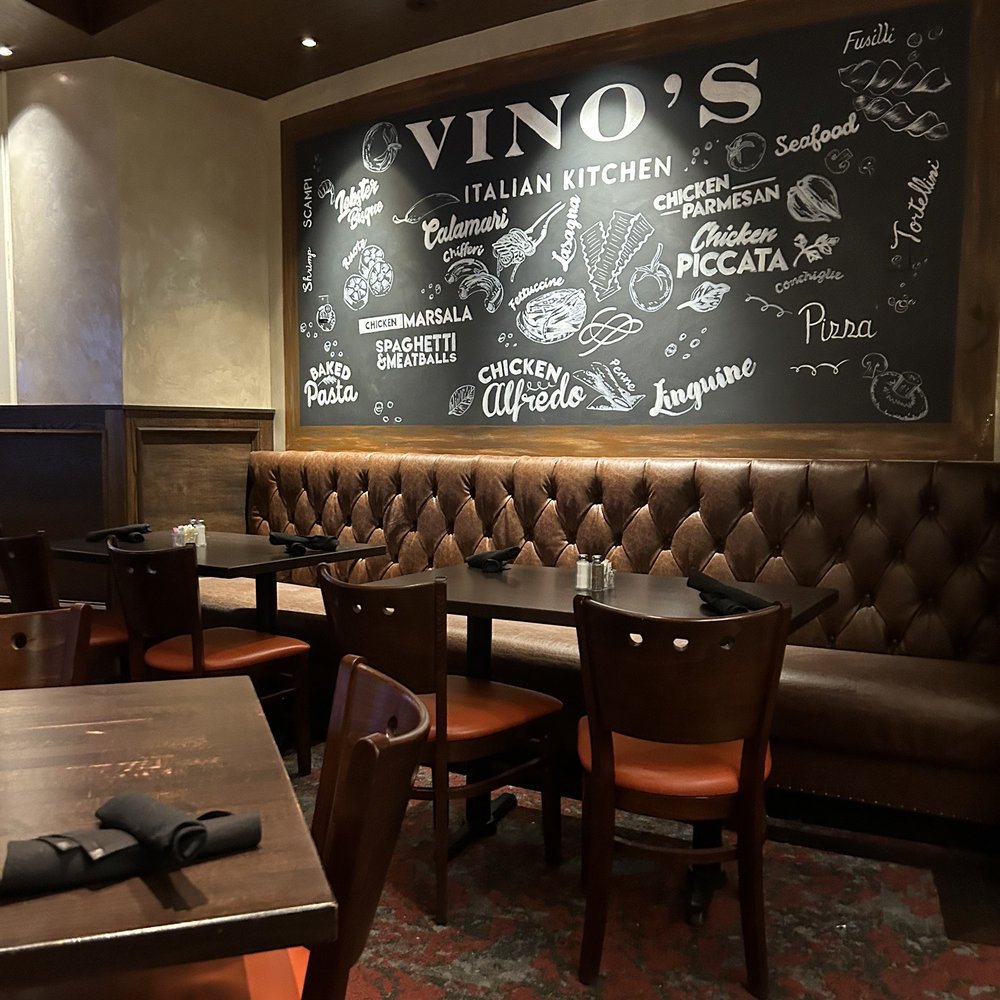 Vino's Italian Steakhouse - seating and chalkboard - Steakhouses Near Me - Thackerville, Oklahoma Vino's Italian Steakhouse - seating and chalkboard - Steakhouses Near Me - Thackerville, Oklahoma