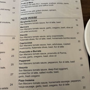 Insieme - Pizza Menu - Italian Near Me - Toronto, Ontario