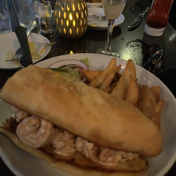 The Heights - Louie Shrimp Roll with a side of steak fries - New American Near Me - Dallas, Texas