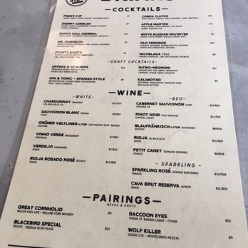 Fernside - Cocktail menu. - Cocktail Bars Near Me - San Diego, California