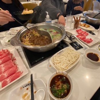 LaMei Hot Pot - Dinner consisting of various foods for hot pot! - Chinese Near Me - Brookline, Massachusetts