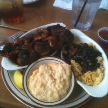 Aunt Kate's - Blackened shrimp, black beans & rice, and cheese grits - American Near Me - Saint Augustine, Florida Aunt Kate's - Blackened shrimp, black beans & rice, and cheese grits - American Near Me - Saint Augustine, Florida