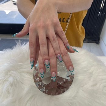 Lava Nail Spa - Gel X with French tip outline and design (THANK YOU, Ann!!) - Nail Salons Near Me - Long Beach, California