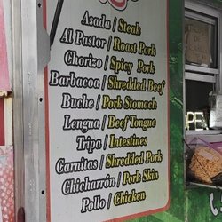 Tacos La Placita - Meat Menu (they also offer cabeza) Tacos, burritos or tortas