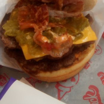 Jack in the Box - Bacon Double Green Chile Smash Burger with cheese at Jack in the Box. Really good spicy chile. Great burger. - Fast Food Near Me - Las Cruces, New Mexico Jack in the Box - Bacon Double Green Chile Smash Burger with cheese at Jack in the Box. Really good spicy chile. Great burger. - Fast Food Near Me - Las Cruces, New Mexico