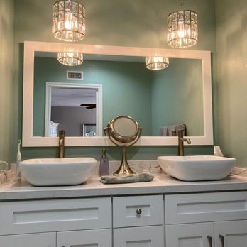 All Stars Builders - a bathroom with two sinks and a mirror - General Contractors Near Me - Orange, California All Stars Builders - a bathroom with two sinks and a mirror - General Contractors Near Me - Orange, California
