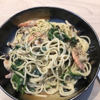 A Corner Cafe - Shrimp mushroom creme pasta - Cafes Near Me - Markham, Ontario