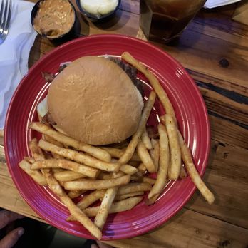 Copper Still Moonshine Grill - Bacon Cheeseburger with side of fries - Bars Near Me - Gilbert, Arizona