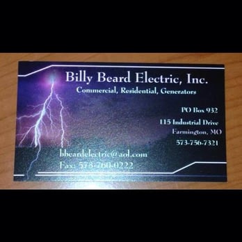 Billy Beard Electric - the business card - General Contractors Near Me - Farmington, Missouri