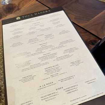 Toca Madera - Menu May 2025 - Steakhouses Near Me - Houston, Texas