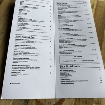 Levant  - Menu 1 - Middle Eastern Near Me - Toronto, Ontario