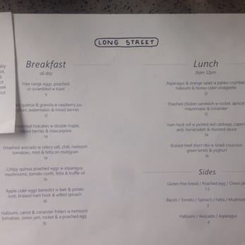 Long Street - Menu 10/10/15 - Cafes Near Me - Richmond, VIC Long Street - Menu 10/10/15 - Cafes Near Me - Richmond, VIC