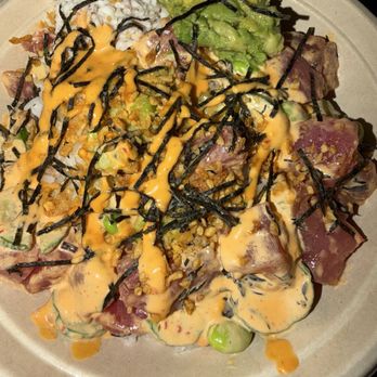 Pokeworks - Build your own (Poke Bowl - Regular (2 Proteins) Topping servings were much better than our first visit - Poke Near Me - Cedar Park, Texas Pokeworks - Build your own (Poke Bowl - Regular (2 Proteins) Topping servings were much better than our first visit - Poke Near Me - Cedar Park, Texas