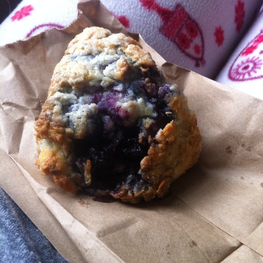 Red Rocket Coffee - Banana and blueberry scone. - Desserts Near Me - Toronto, Ontario Red Rocket Coffee - Banana and blueberry scone. - Desserts Near Me - Toronto, Ontario