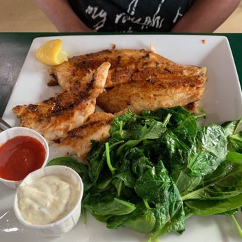 Beachfront Deck Bar & Grill - Blackened Red fish - Bars Near Me - Surfside Beach, Texas