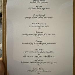 Happy hour menu Happy hour menu