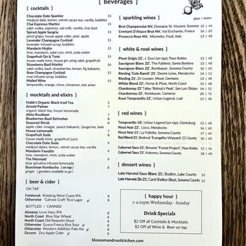 Blossom and Root Kitchen - Menu dinner - Vegan Near Me - Danville, California
