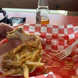 Borderland Cafe - Quesadilla and enchilada fries.