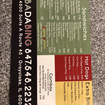 Ba Da Bing Beef Company - Menu - Fast Food Near Me - Third Lake, Illinois
