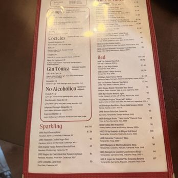 Matador - Drink Menu - Spanish Near Me - Carmel, Indiana
