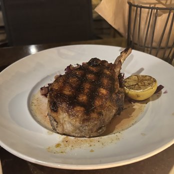 Seasons 52 - Wood-Grilled Dry-Rubbed Pork Chop - New American Near Me - Costa Mesa, California