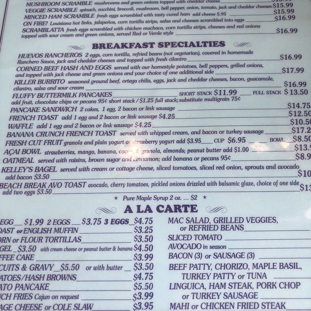 Beach Break Cafe - Menu 2/15/26 - Breakfast & Brunch Near Me - Oceanside, California Beach Break Cafe - Menu 2/15/26 - Breakfast & Brunch Near Me - Oceanside, California