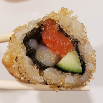 Minami - Champagne roll with scallop and salmon. Highly recommend. - Japanese Near Me - Vancouver, British Columbia
