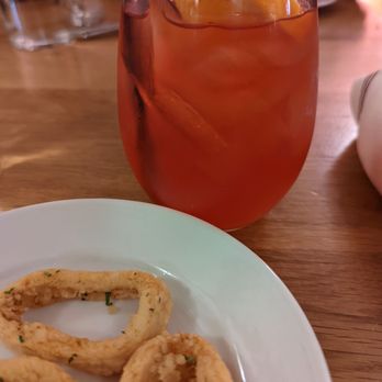 Labriola - Rose sangria with fried calamari - Italian Near Me - Chicago, Illinois Labriola - Rose sangria with fried calamari - Italian Near Me - Chicago, Illinois