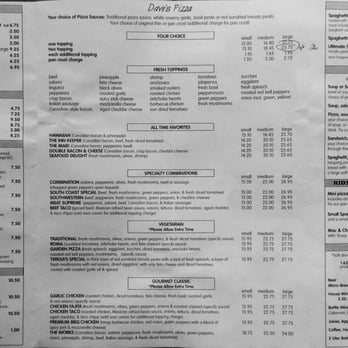 Dave's Pizza - Menu - Pizza Near Me - Coos Bay, Oregon