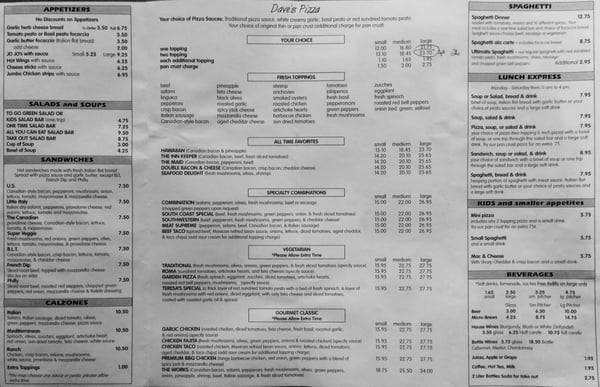 Menu photo 3 Dave's Pizza Coos Bay, OR Menu photo 3 Dave's Pizza Coos Bay, OR