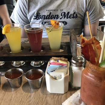 Hash Kitchen Arcadia - Mimosa flight and a make your own bloody mary from the bloody mary bar. - Breakfast & Brunch Near Me - Phoenix, Arizona