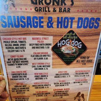 Gronks Grill & Bar - Sausage & Hot Dog menu - Burgers Near Me - Superior, Wisconsin Gronks Grill & Bar - Sausage & Hot Dog menu - Burgers Near Me - Superior, Wisconsin