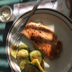 Richards Restaurant - I am having the Salmon with pan fried zucchini