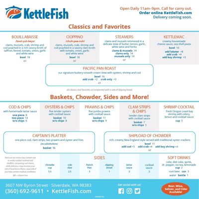 Menu photo 6 Kettlefish Silverdale, WA