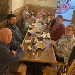 All of us enjoying our food and birthday celebration. All of us enjoying our food and birthday celebration.