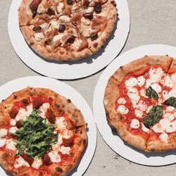 The Joinery - Ava | Pizza, pizza, pizza: clockwise from the top--proscuitto, margherita, la bestia