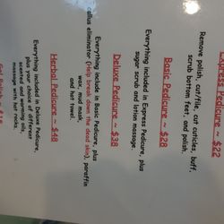 Chique nails and spa - Price sheet