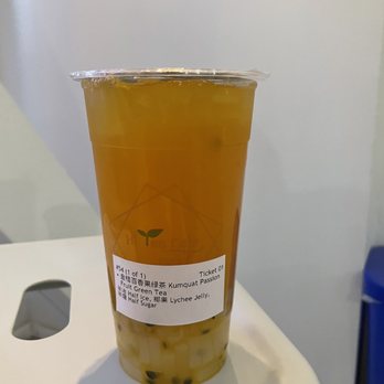 Hi Tea Cafe - Kumquat passion fruit Green tea - Bubble Tea Near Me - Seattle, Washington