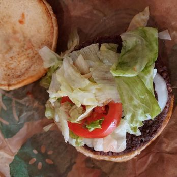 Burger King - Impossible like a hockey puck and tiny tomato slice... - Burgers Near Me - Peru, Indiana