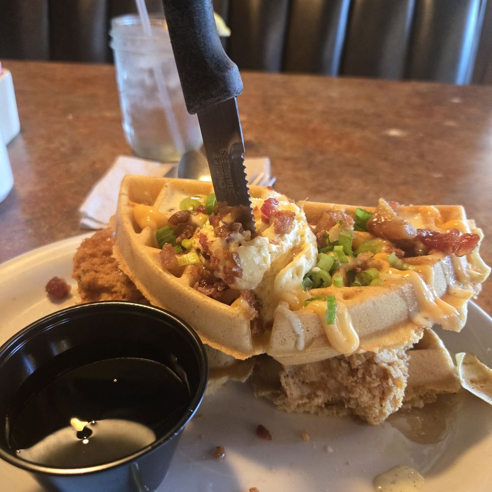 Huckleberry's - Stacked chicken and waffle - Breakfast & Brunch Near Me - Fairfield, California