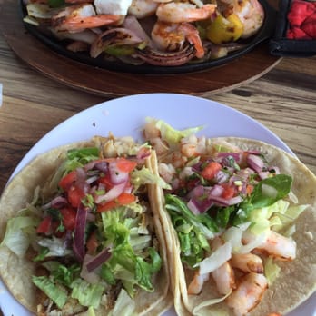 Parrilla La Nueva Fogata - Fish and shrimp tacos, top is shrimp fajitas - Mexican Near Me - Berlin, New Jersey