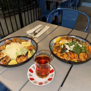 Hella Mediterranean - CHICKEN KEBAB and Hella Caesar Salad with prawns - Halal Near Me - Redwood City, California Hella Mediterranean - CHICKEN KEBAB and Hella Caesar Salad with prawns - Halal Near Me - Redwood City, California