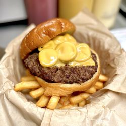 Dog House - Jalapeños cheddar burger with crispy fries - a must try.