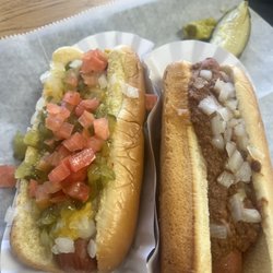 Nixon's Deli - Hotdogs and sub sandwich with potato salad